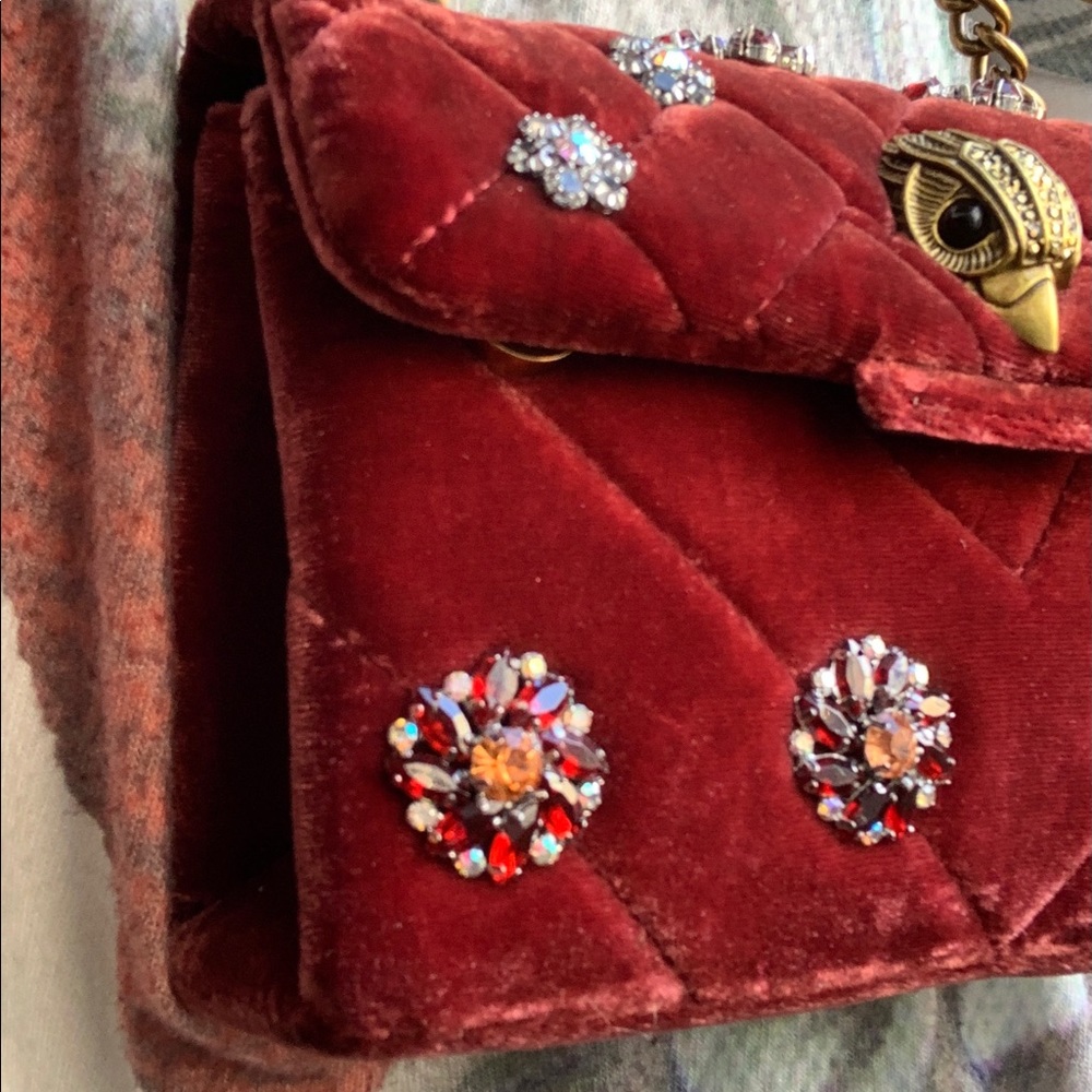 SOLD⛔️KURT GEIGER LONDON Velvet crystals silver chain convert shoulder/Crosby - Picture 15 of 16